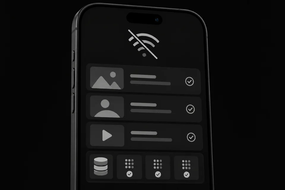 Monochrome mobile application working without a connection